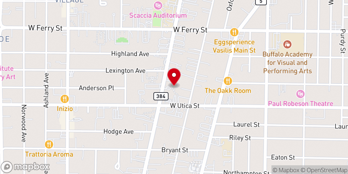 Map showing location of Blessed Sacrament Church