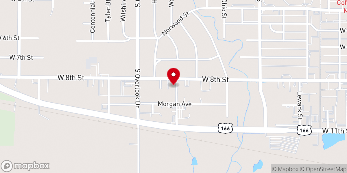 Map showing location of Coffeyville SDA Church
