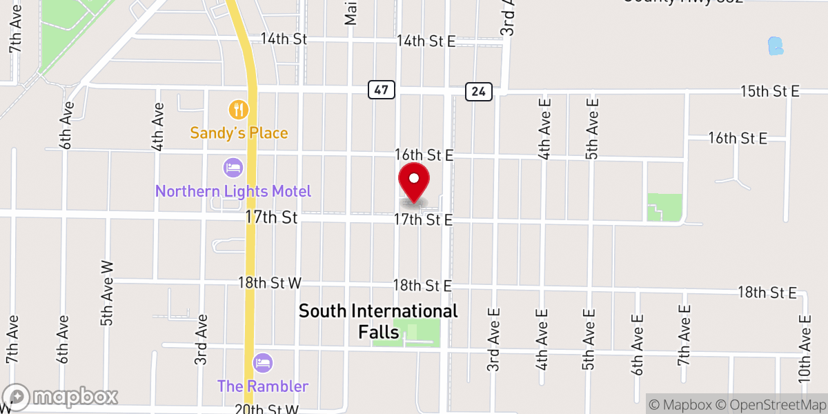 Map showing location of Evangelical Covenant Church