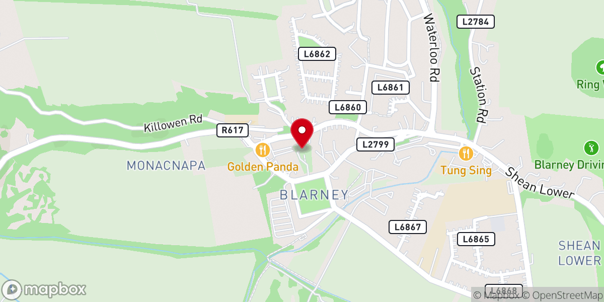 Map showing location of Church of the Resurrection, Blarney