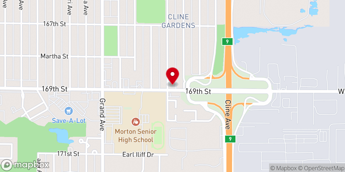 Map showing location of Cline Gardens Christian Church