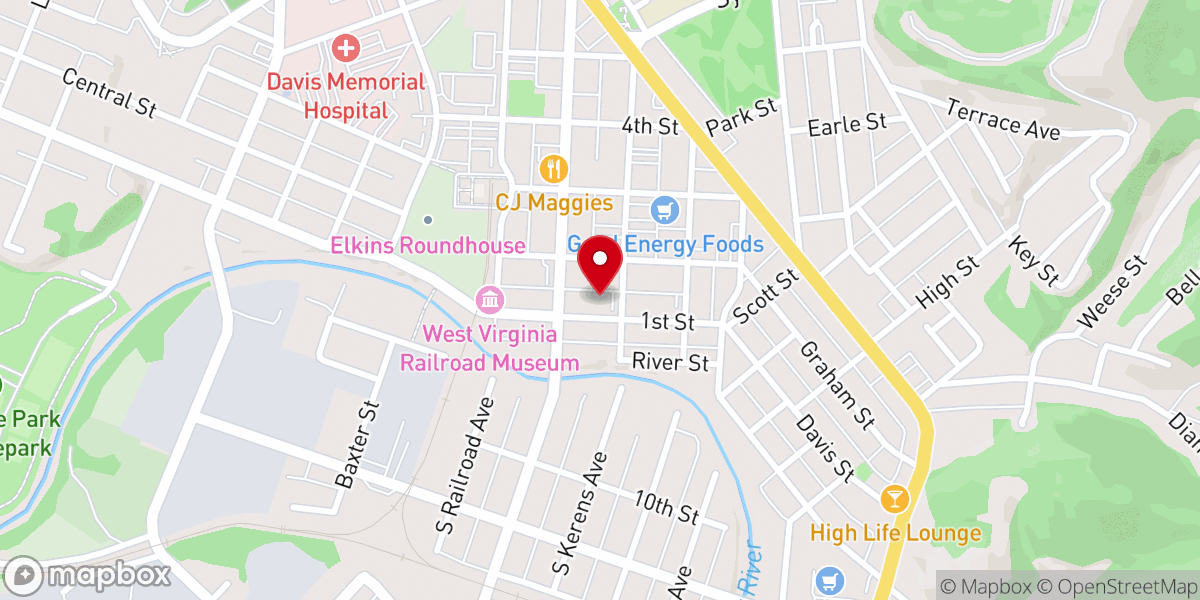 Map showing location of Woodford Memorial United Methodist Church