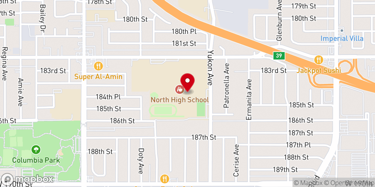 Map showing location of Zoe Church LA - South Bay
