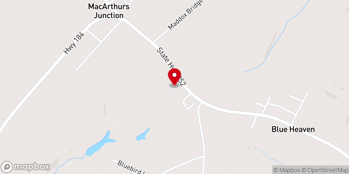 Map showing location of Calvary Baptist Church