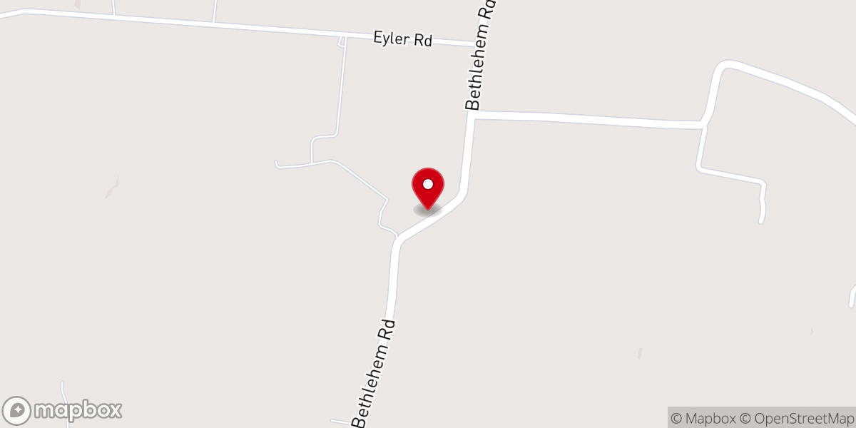Map showing location of Bethlehem Church of Christ