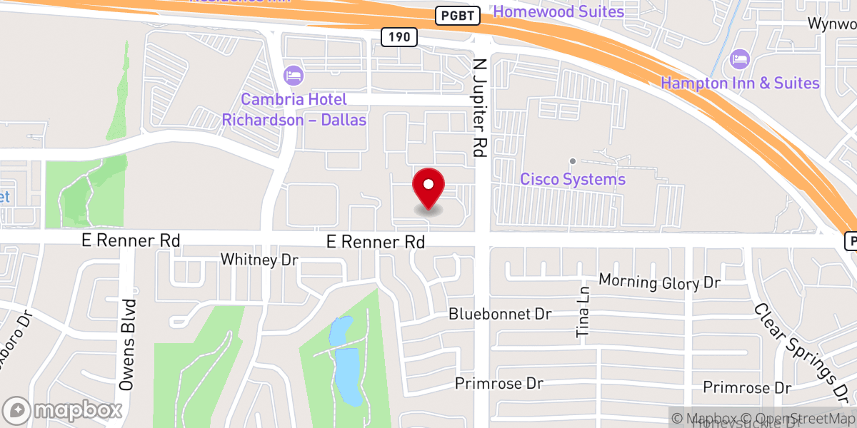Map showing location of Richardson Church of The Nazarene
