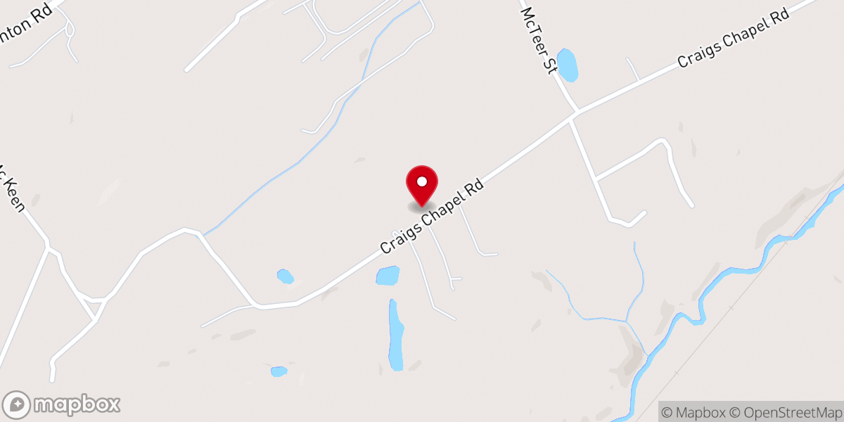 Map showing location of Craig Chapel