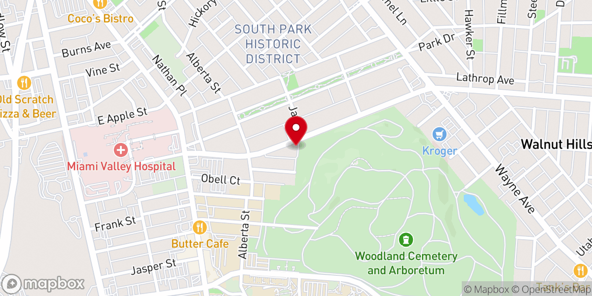 Map showing location of Troy Church of Christ in Christian Union