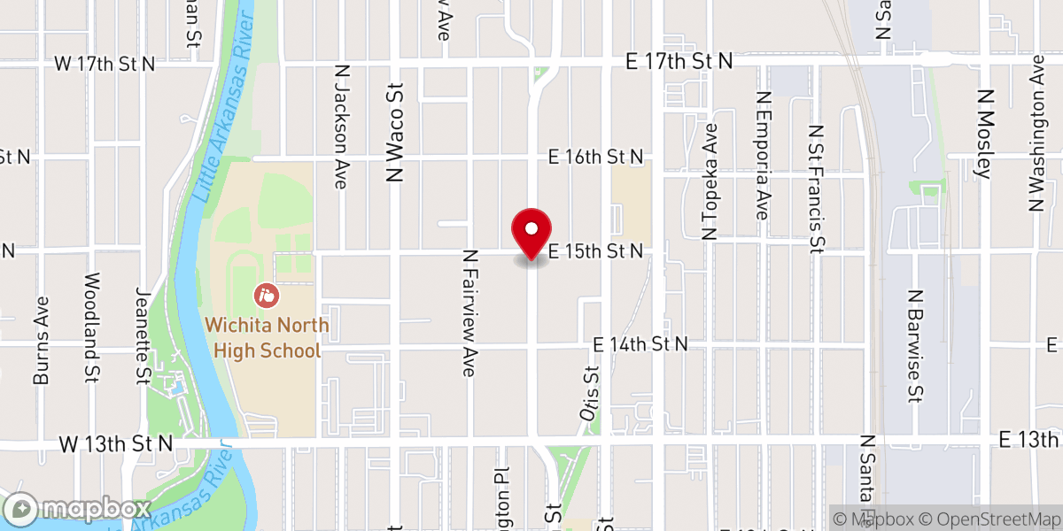 Map showing location of Glad Tidings Assembley of God Church