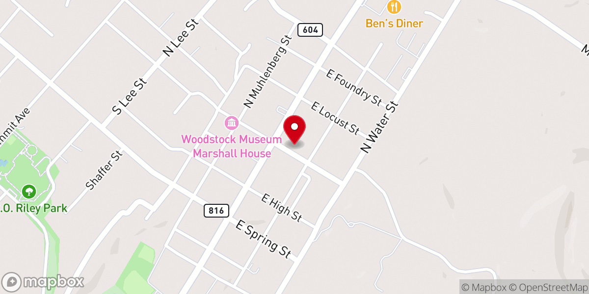 Map showing location of Woodstock Brewhouse