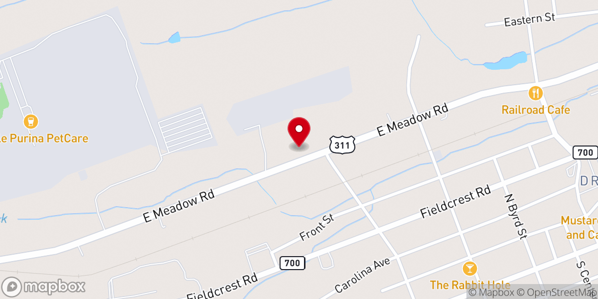 Map showing location of Old Time Baptist Church