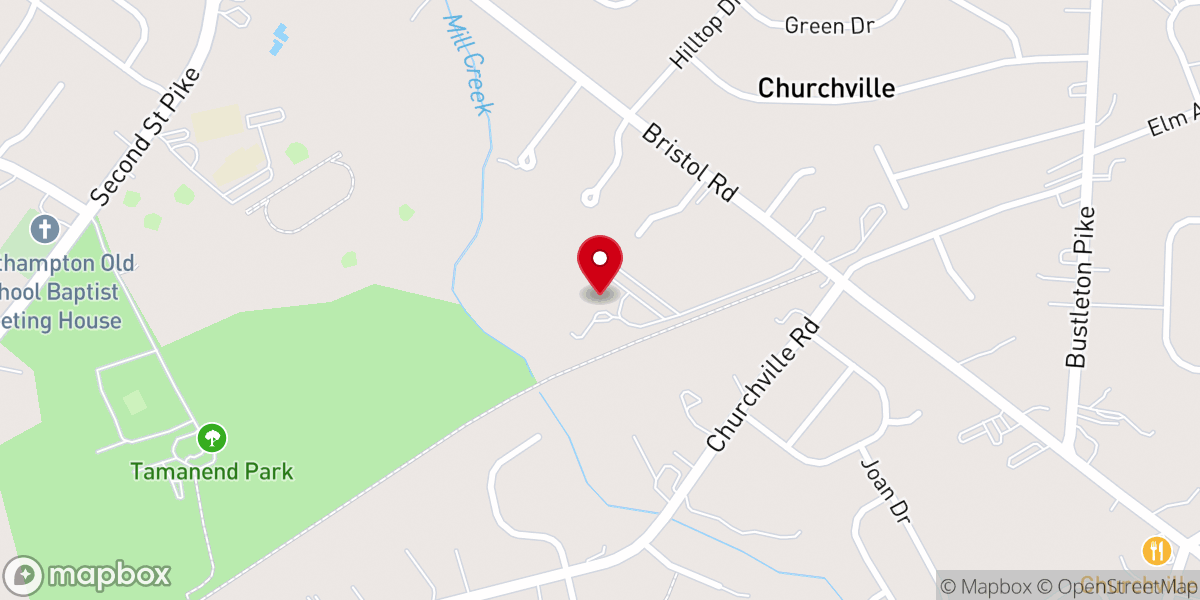 Map showing location of St. John's Anglican Church