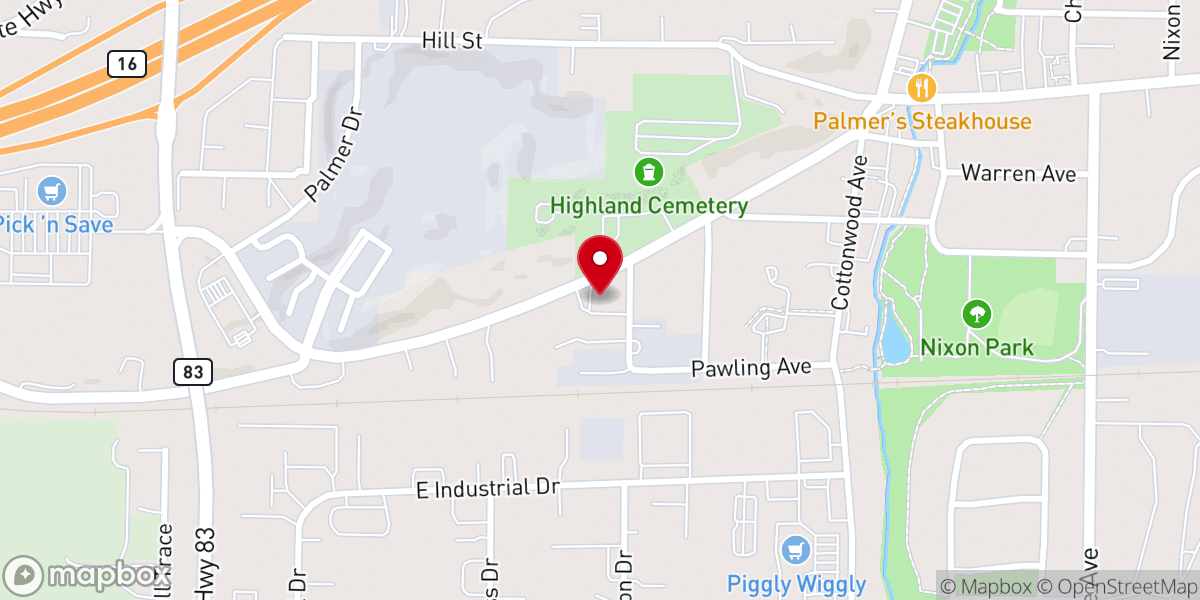 Map showing location of Mercy Seat Christian Church