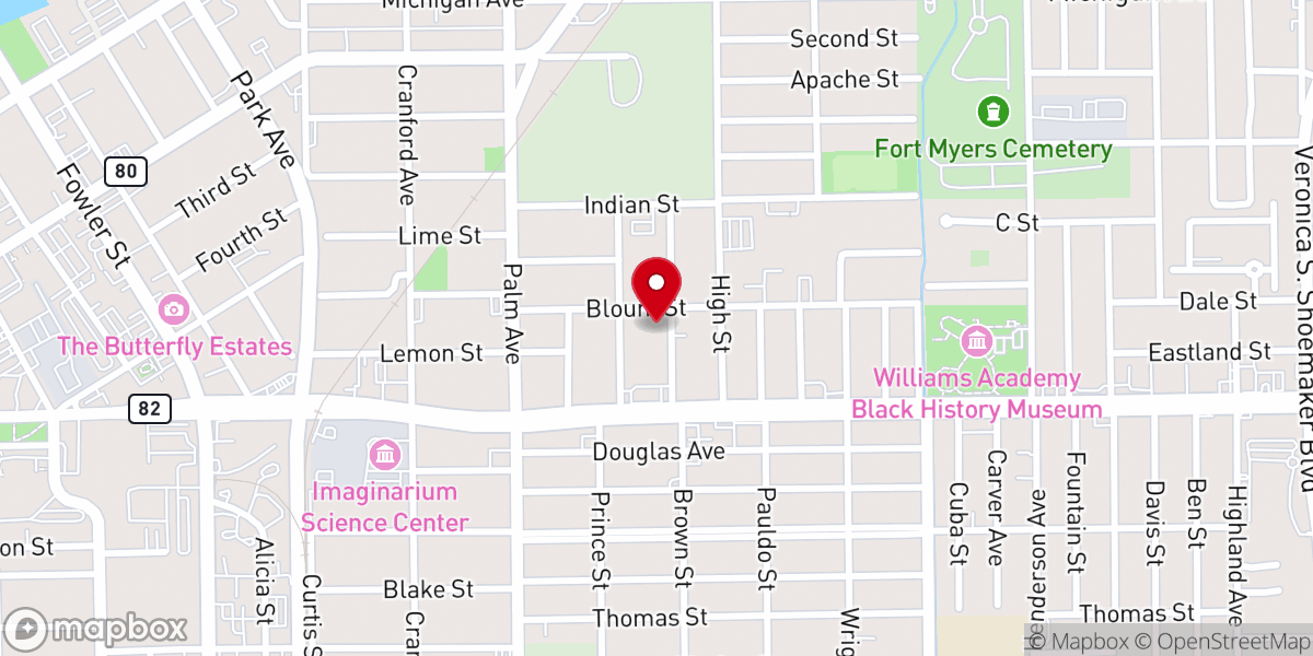 Map showing location of St Phillip CME Church