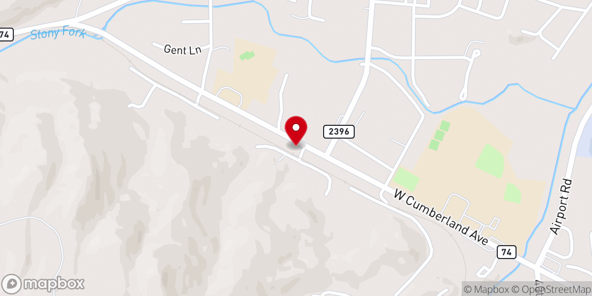 Map showing location of First Apostolic Church of Middlesboro