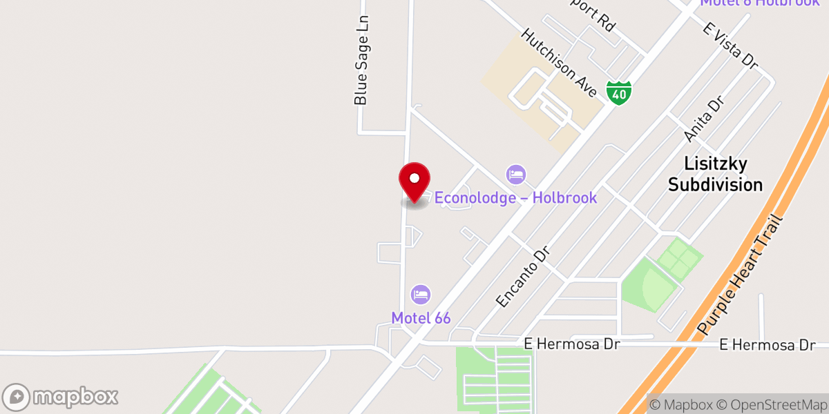 Map showing location of Holbrook First Assembly of God