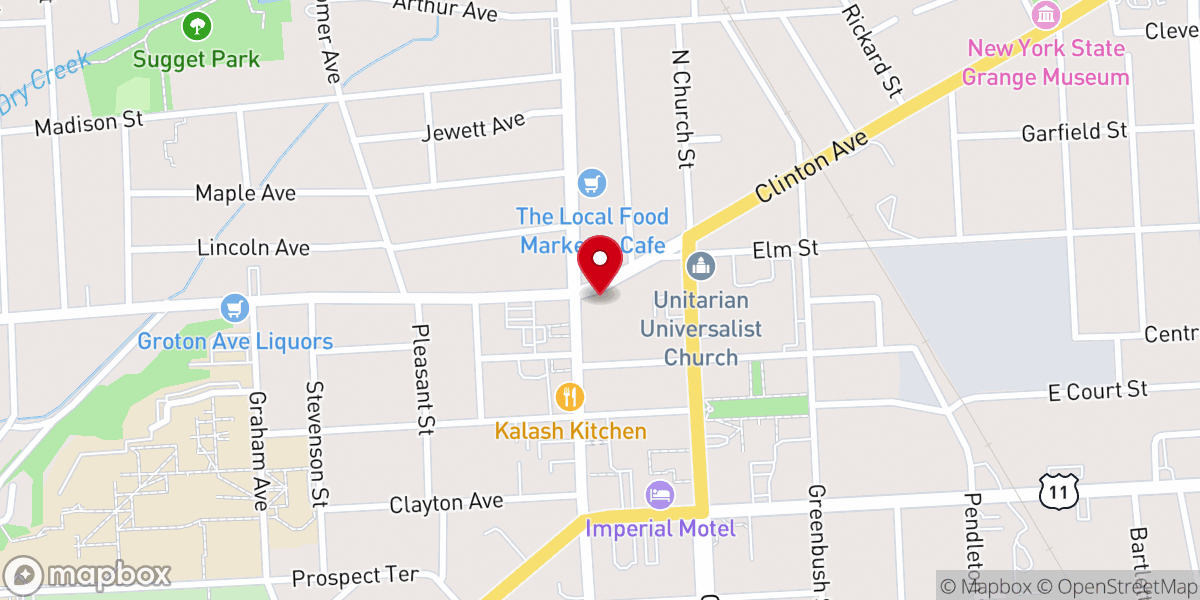 Map showing location of First Church of Christ, Scientist and reading room