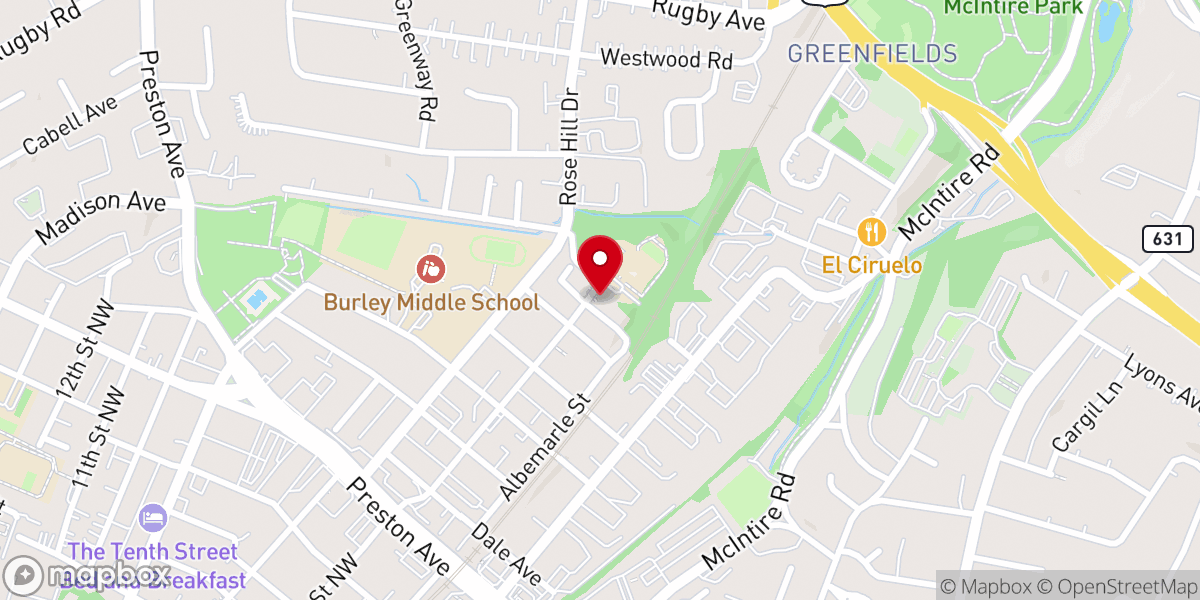 Map showing location of Charlottesville Friends Meeting