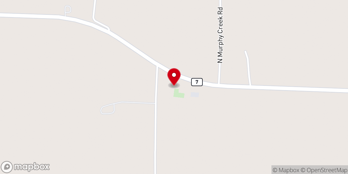 Map showing location of Beulah Church