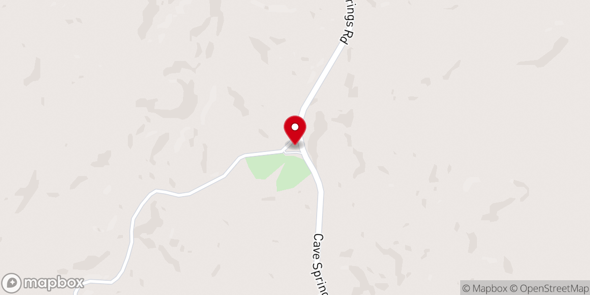 Map showing location of Cave Springs Baptist Church