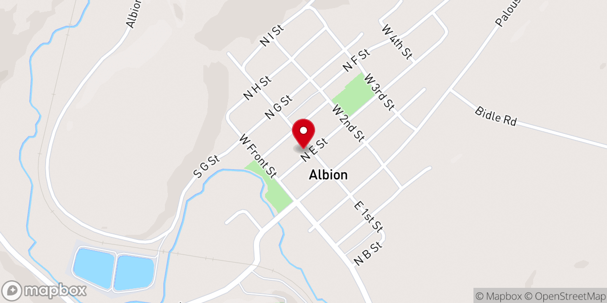 Map showing location of Albion Community Church