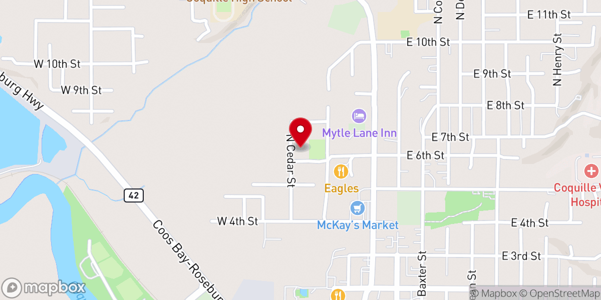 Map showing location of Emmanuel Baptist Church