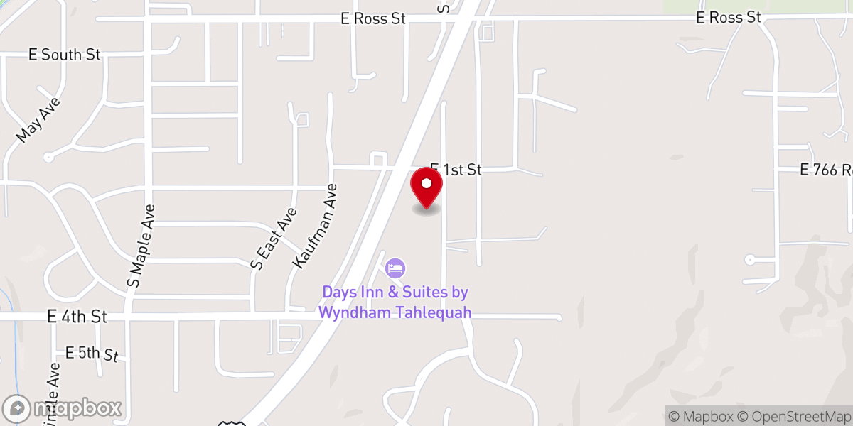 Map showing location of First Christian Church Tahlequah