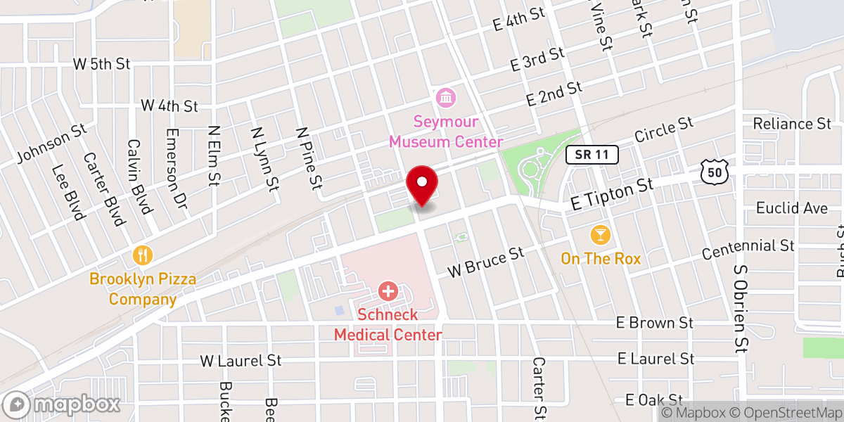 Map showing location of Peace Lutheran Church