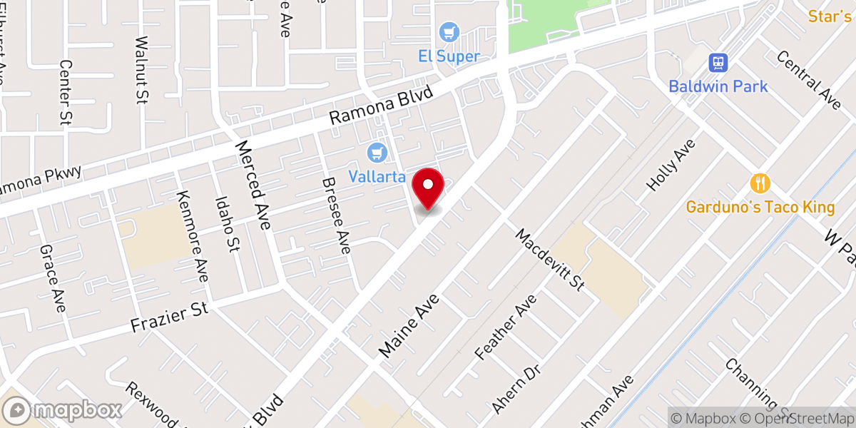 Map showing location of St. John the Baptist Catholic Church
