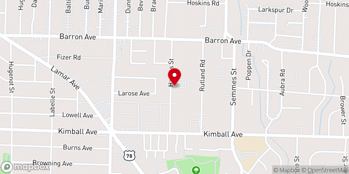 Map showing location of Mount Moriah East Baptist Church