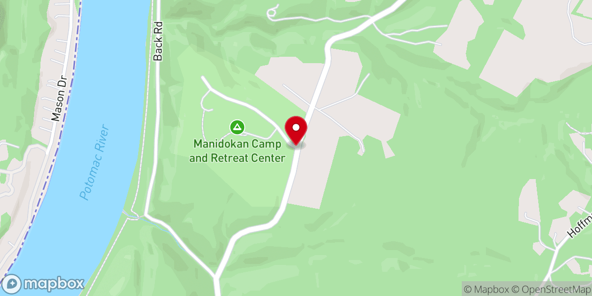 Map showing location of Manidokan Camp and Retreat Center