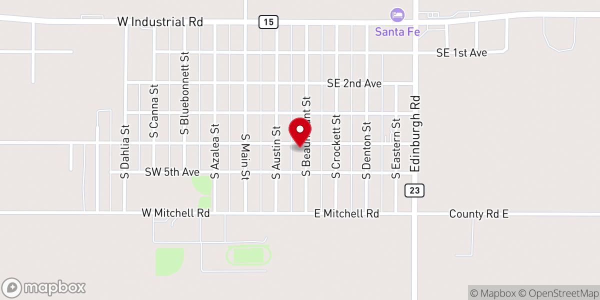 Map showing location of Booker Friends Church