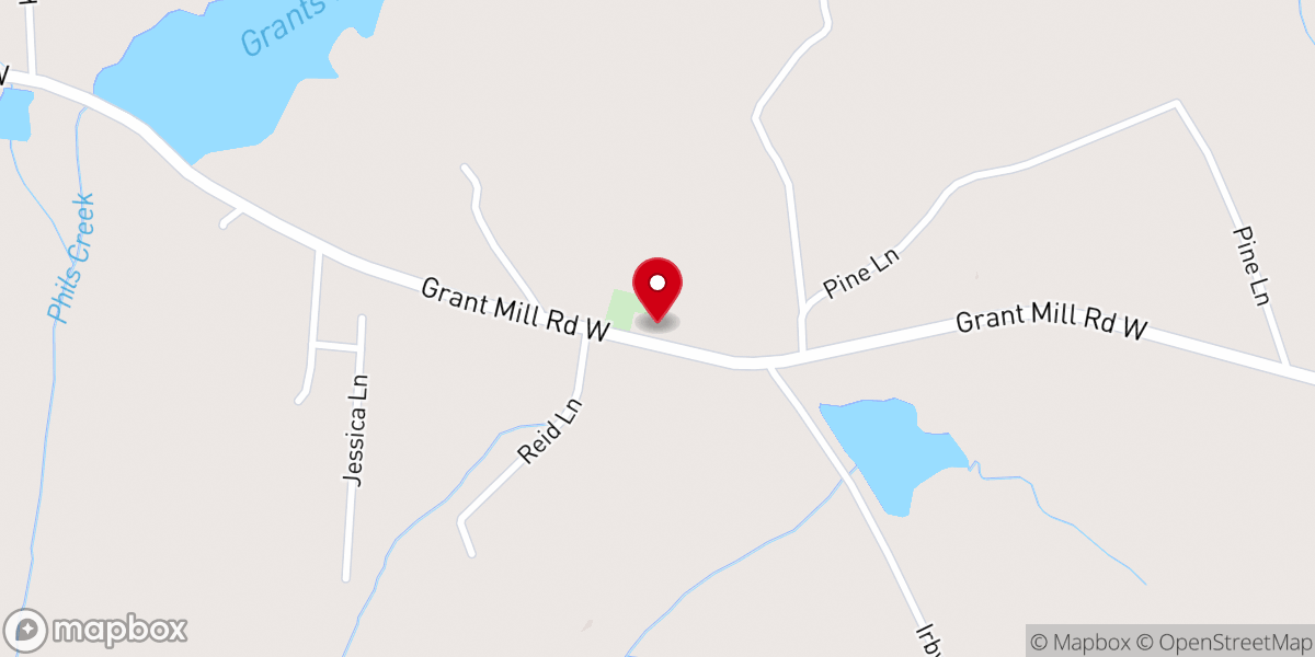 Map showing location of Wallace Church
