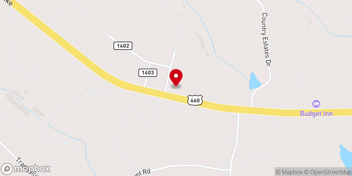Map showing location of New Hope Baptist Church