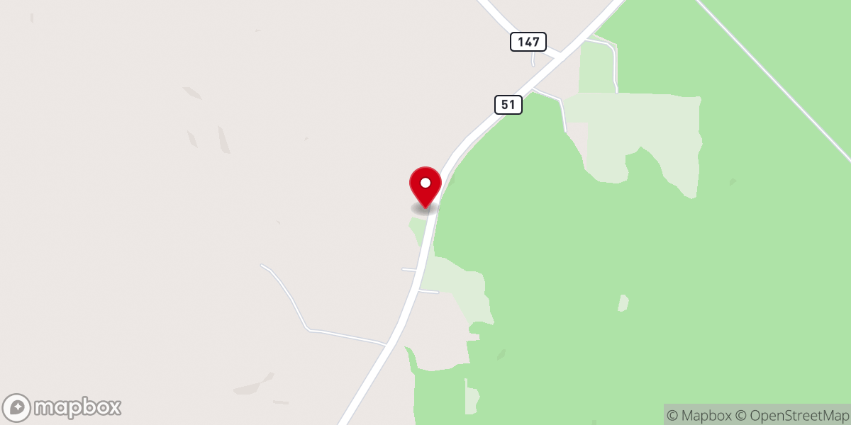 Map showing location of Pea River Baptist Church