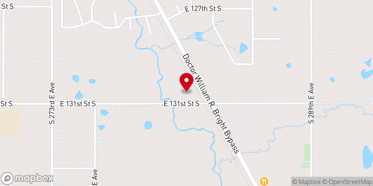 Map showing location of Coweta Baptist Church