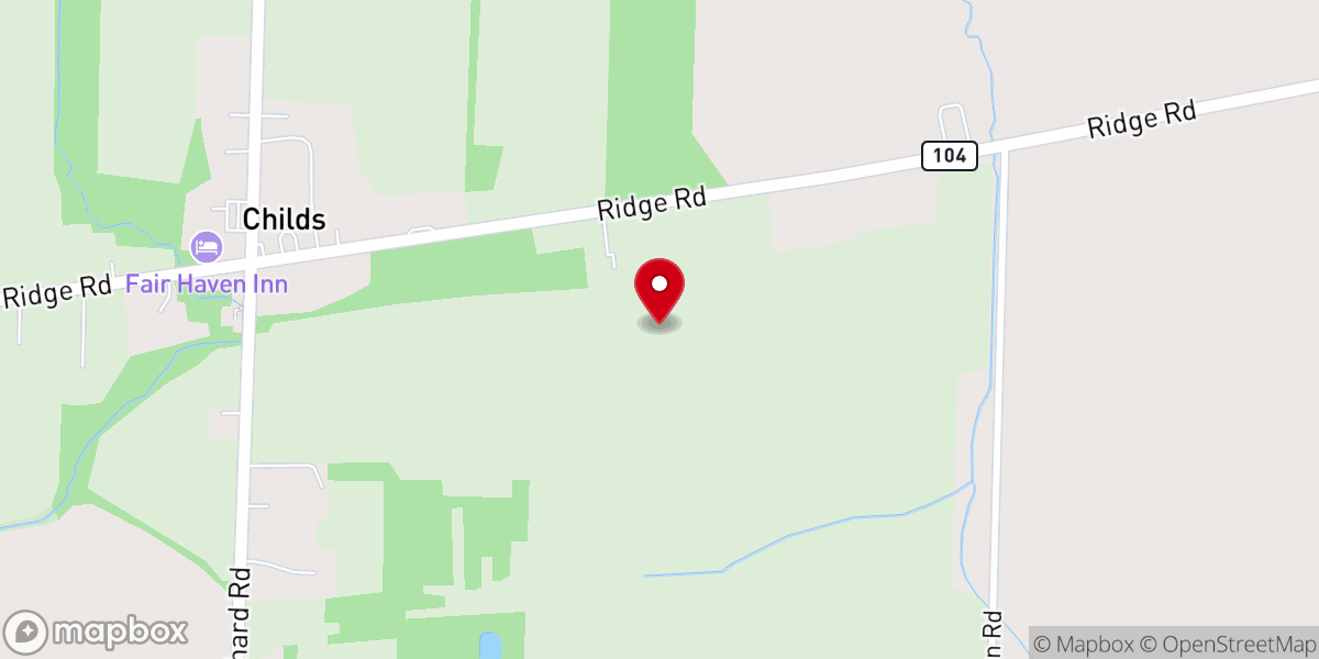 Map showing location of Gaines Congregational Church