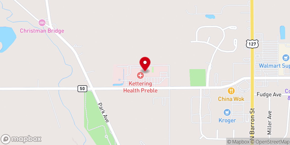 Map showing location of Kettering Health Preble