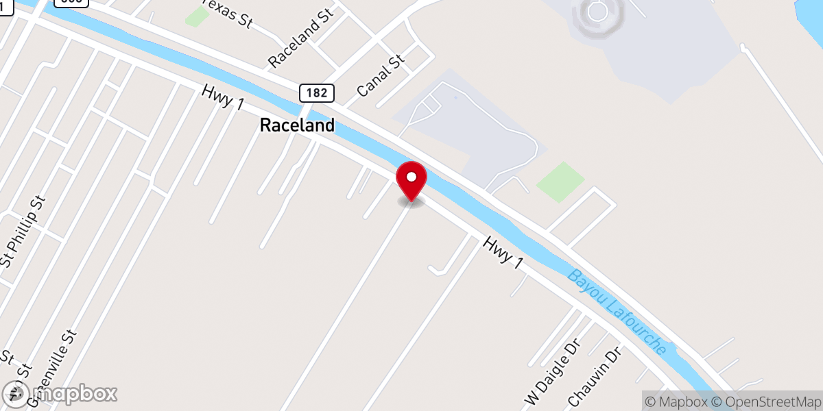Map showing location of First Assembly Of God Raceland