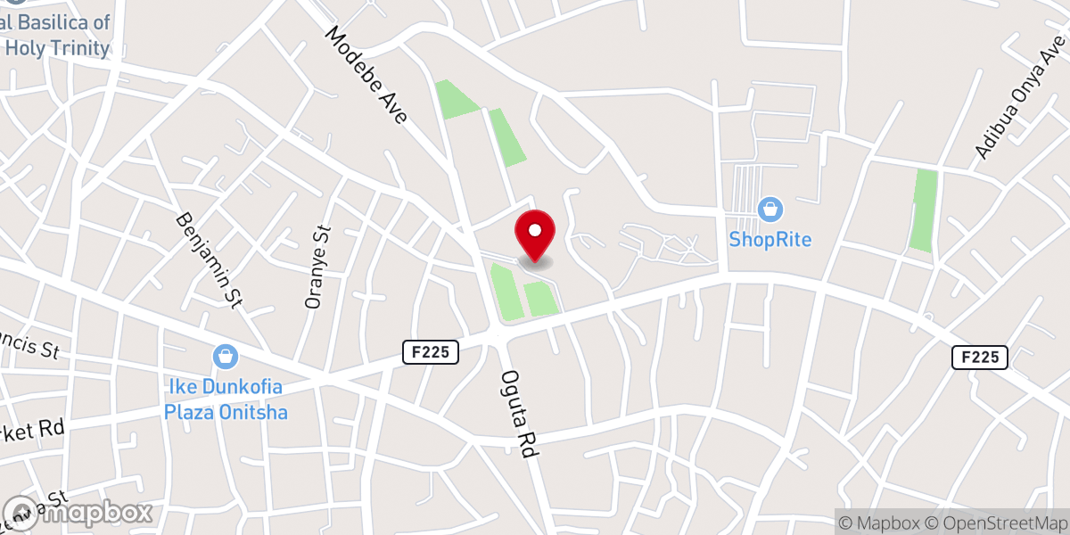 Map showing location of All Saints Cathedral Onitsha