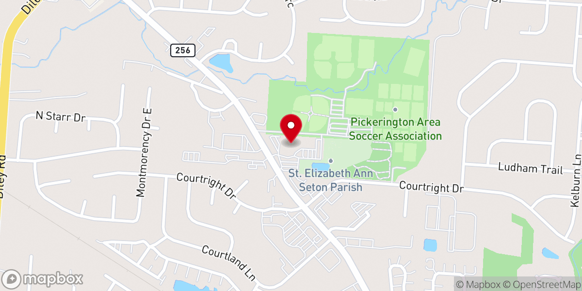 Map showing location of St. Elizabeth Ann Seton Parish