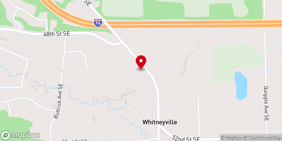 Map showing location of Whitneyville Fellowship Church