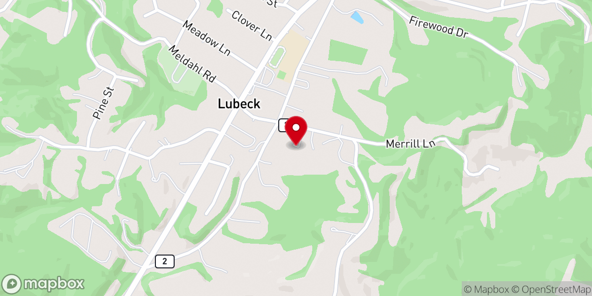 Map showing location of Lubeck Community Baptist Church