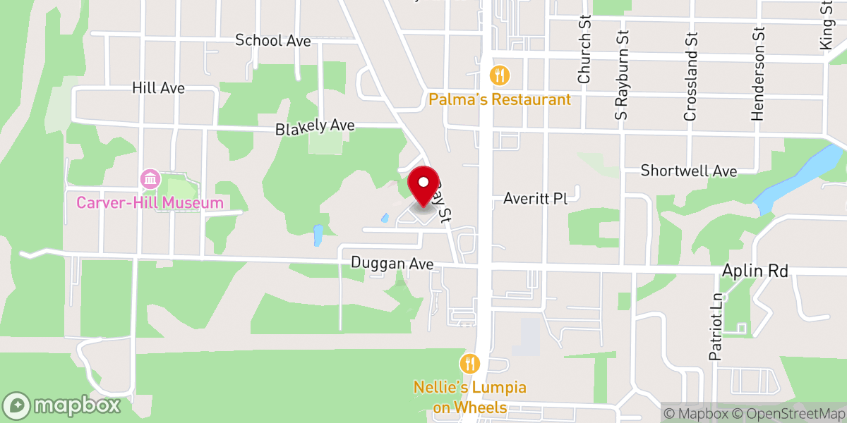 Map showing location of First Christian Church