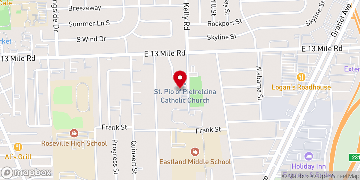 Map showing location of St. Pio of Pietrelcina Catholic church