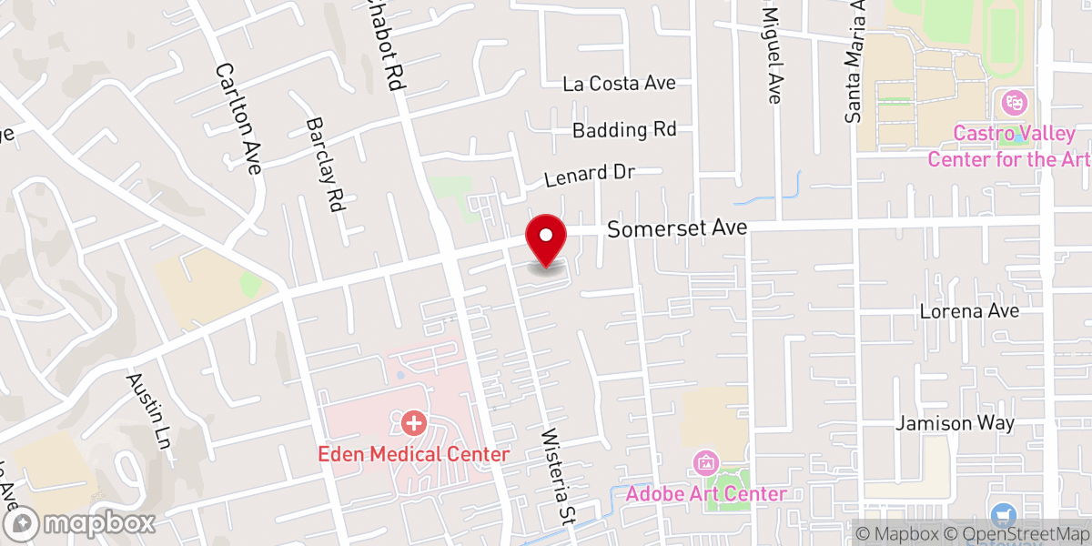 Map showing location of United Methodist Church Castro Valley