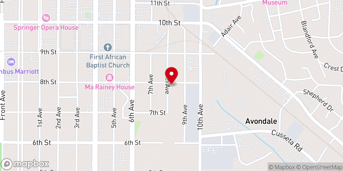 Map showing location of Holsey Chapel Christian Methodist Episcopal Church