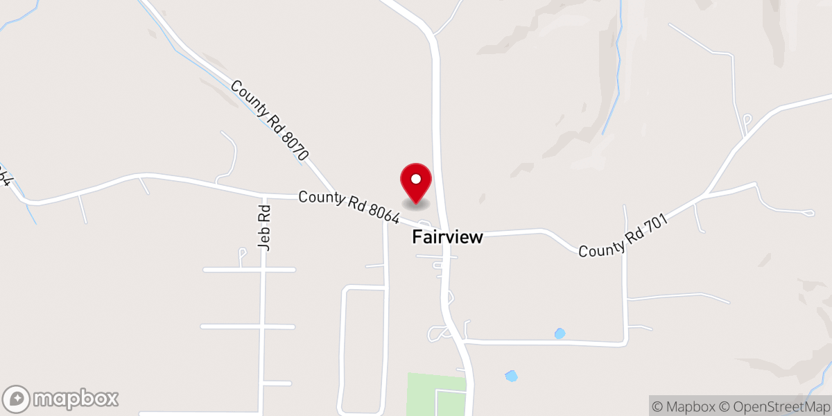 Map showing location of Fairview Church of Christ