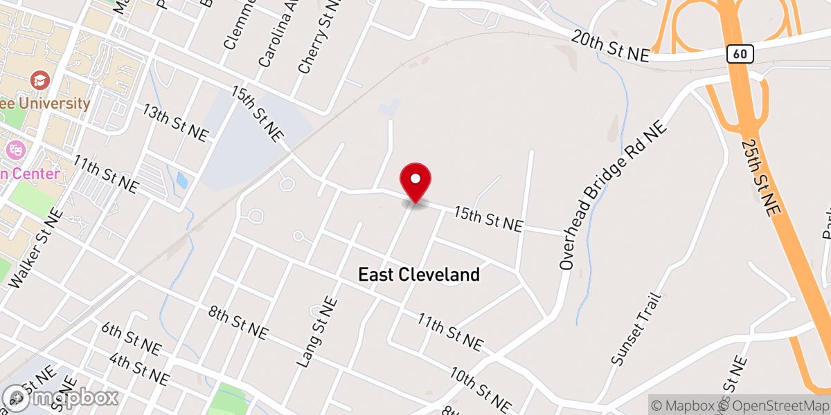 Map showing location of East Cleveland Church of God