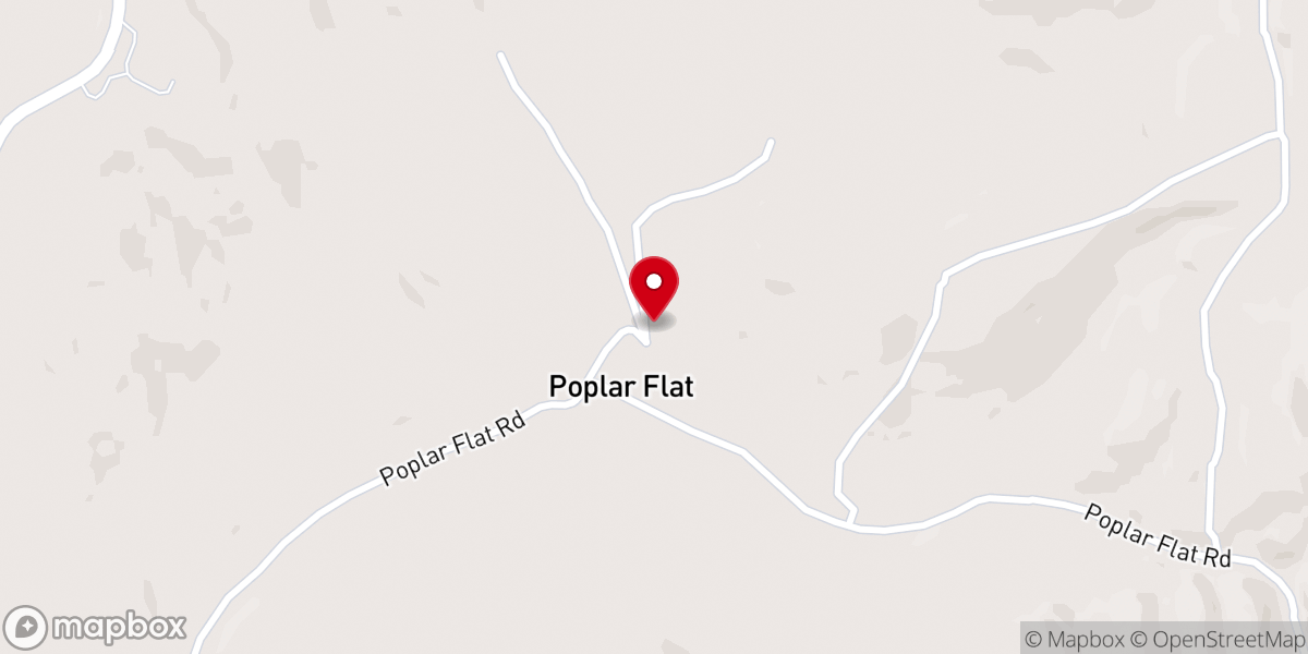 Map showing location of Poplar Flat Free Will Baptist Church